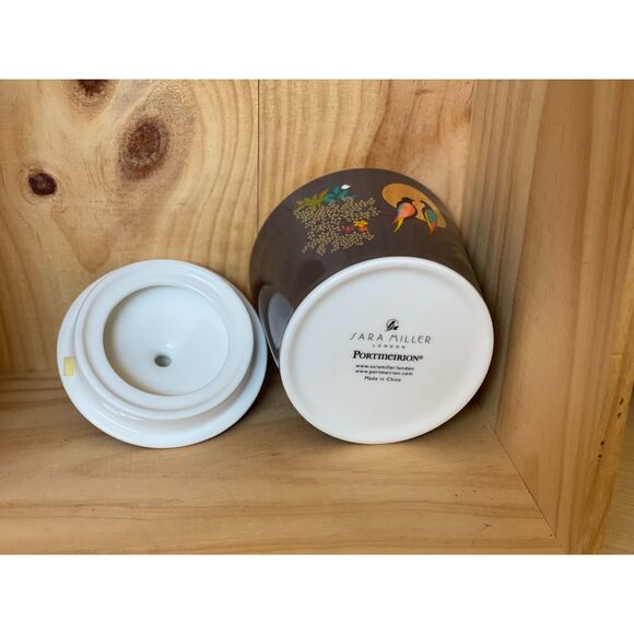 Sara Miller London Chelsea Porcelain Dark Grey Lidded Sugar Bowl & Pink Creamer - Picture 4 of 14